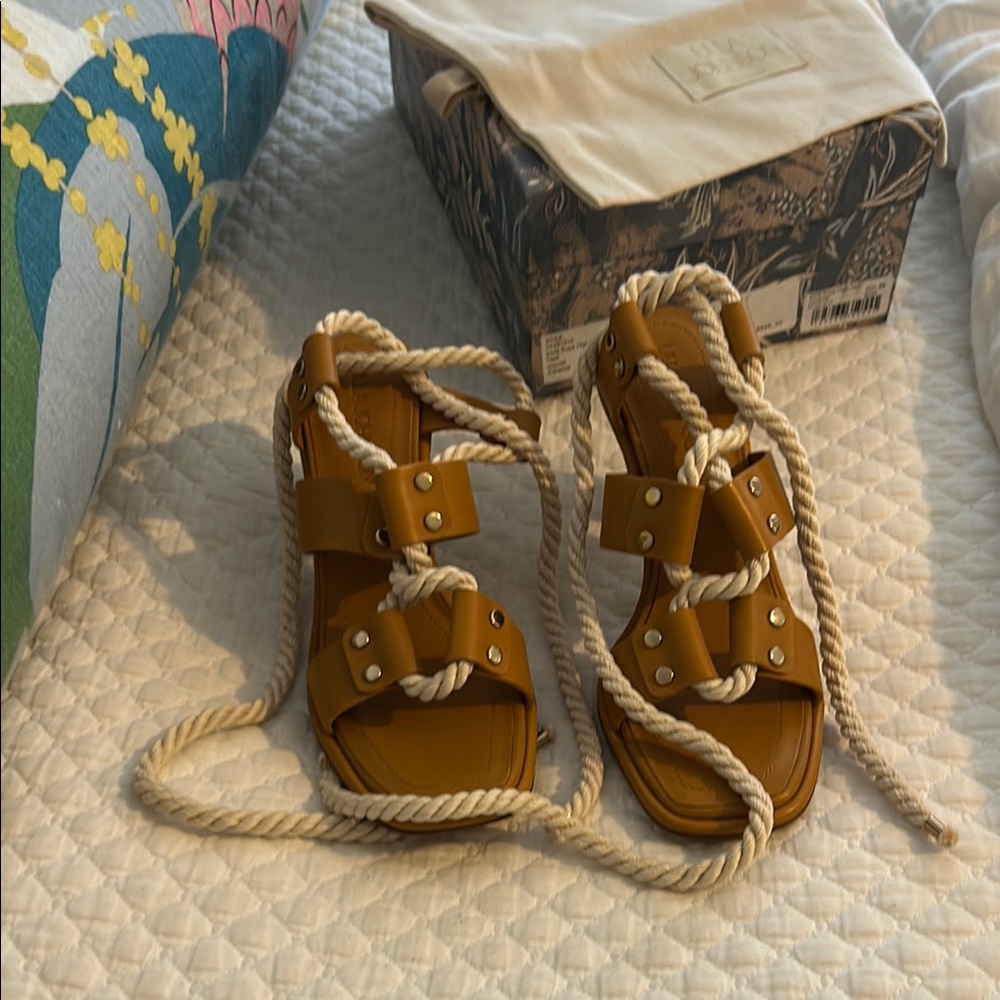 Chic Rope Sandals in Mustard Yellow